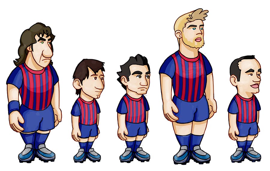 Soccer game - Character design - Real Madrid and Barcelona