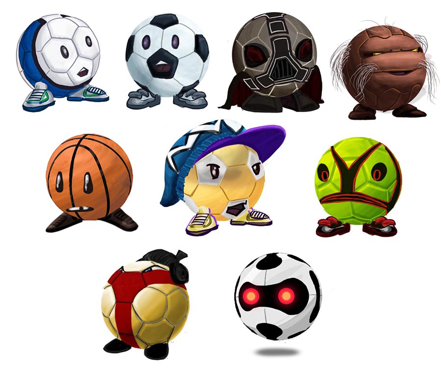 Soccer game - Character design - Soccer ball people