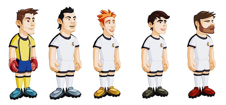Soccer game - Character design - Real Madrid and Barcelona