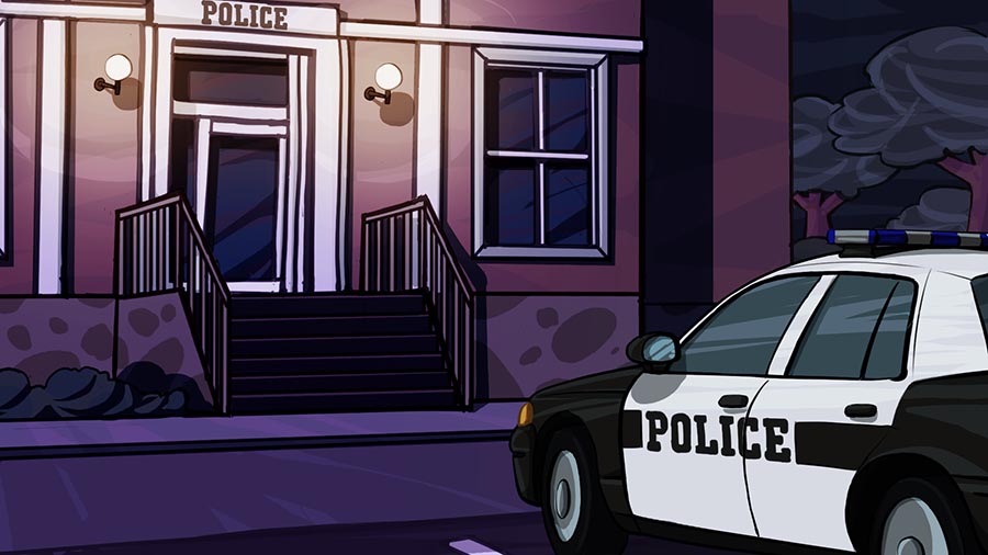 L-Fun 45 - Digital illustration background - police outdoors