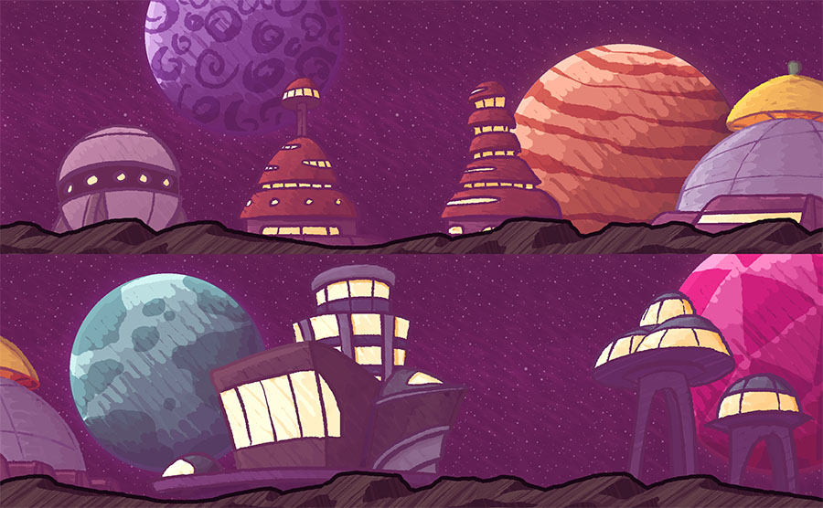 Background design - Casual space arcade game