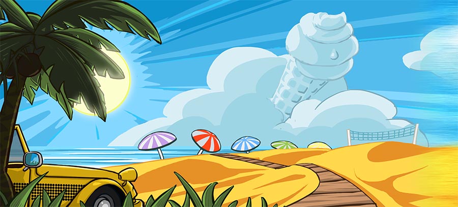 L-Fun 45 - Digital illustration background - beach