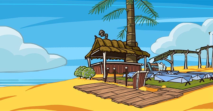 L-Fun 45 - Digital illustration background - Beach