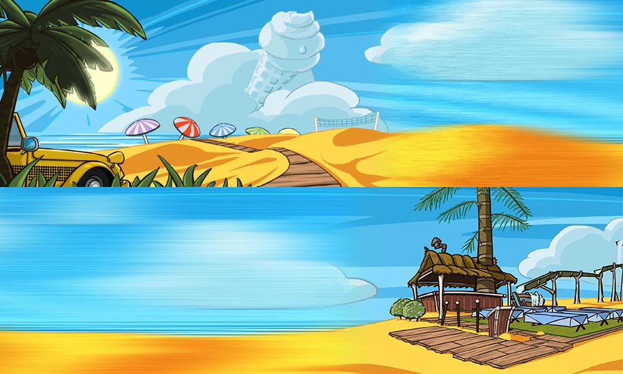 L-Fun 45 - Digital illustration background - beach
