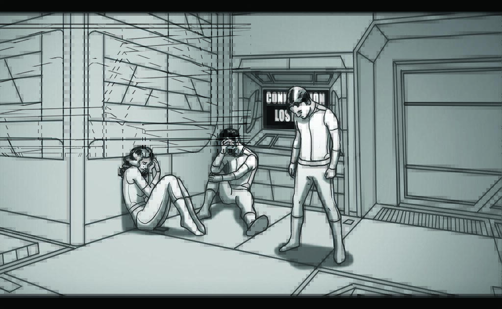 Storyboard for sci fi show project sequence by Andrés Avaray and Christian Suárez Páramo