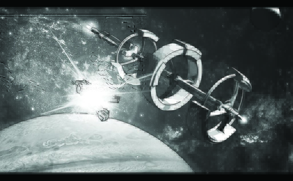 Storyboard for sci fi show project sequence by Andrés Avaray and Christian Suárez Páramo