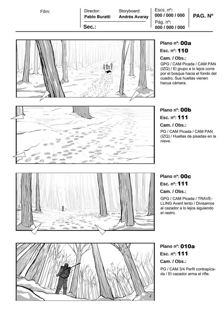 Sequence shootingboard for film 01 by Andrés Avaray - Storyboard portfolio