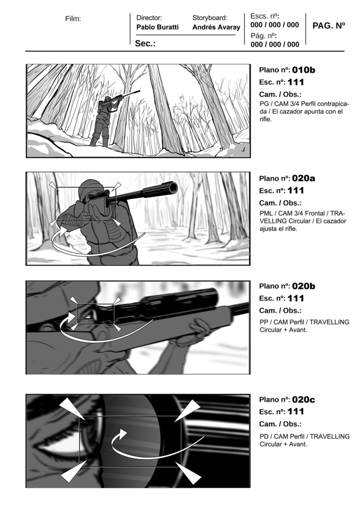 Sequence shootingboard for film 02 by Andrés Avaray - Storyboard portfolio