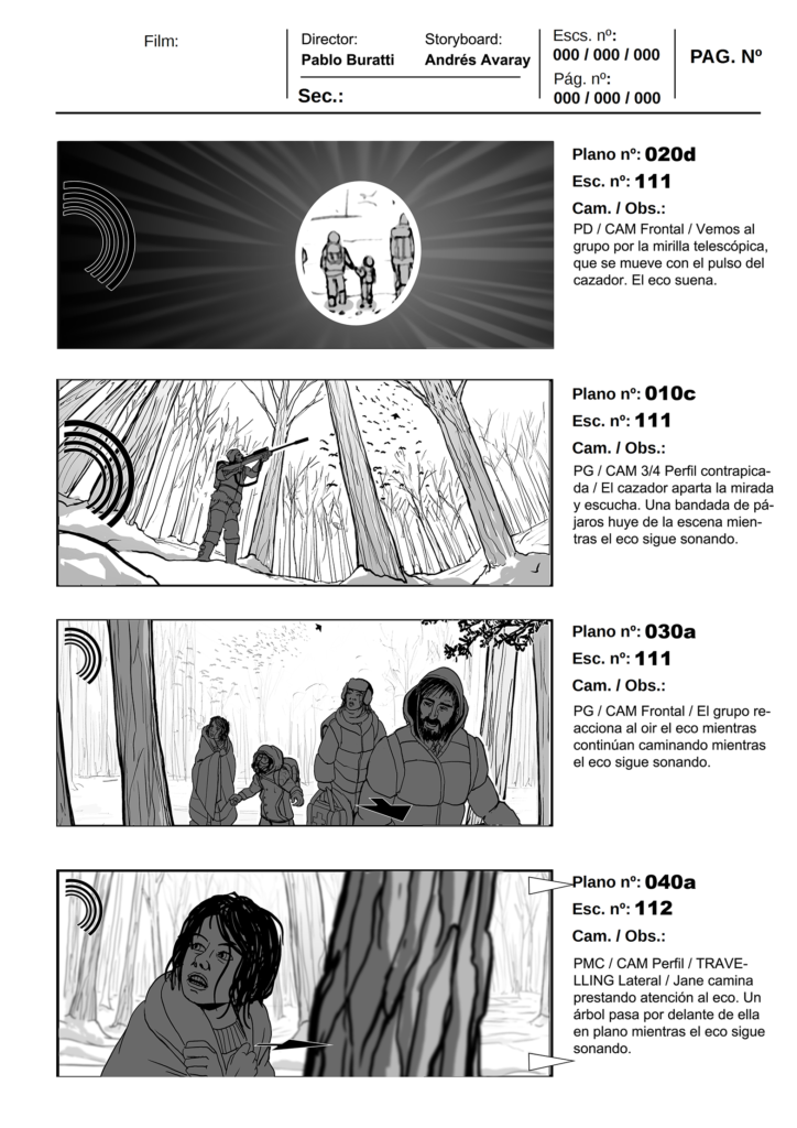 Sequence shootingboard for film 03 by Andrés Avaray - Storyboard portfolio