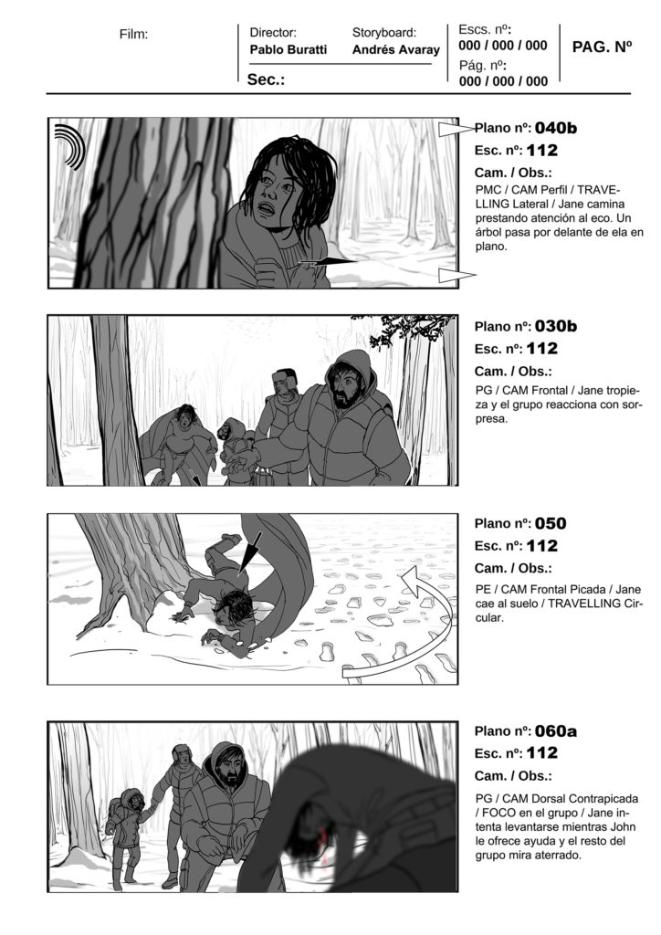 Sequence shootingboard for film 04 by Andrés Avaray - Storyboard portfolio