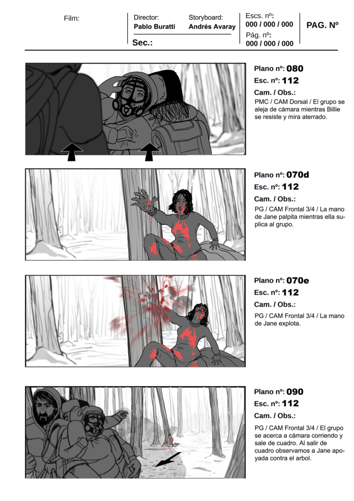 Sequence shootingboard for film 06 by Andrés Avaray - Storyboard portfolio