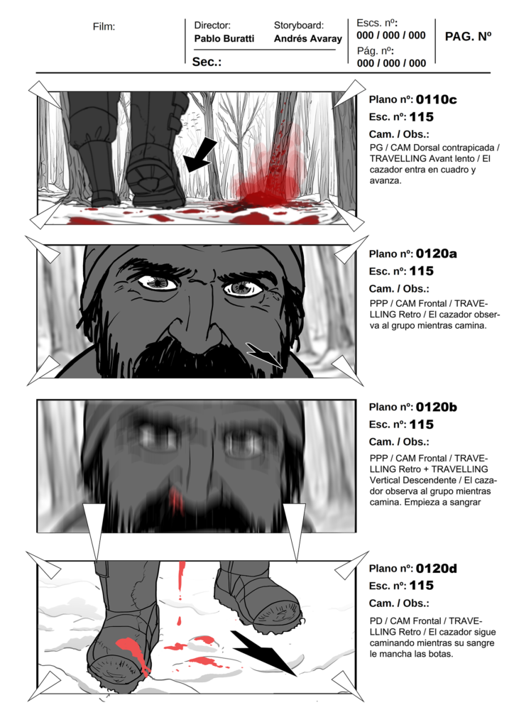 Sequence shootingboard for film 09 by Andrés Avaray - Storyboard portfolio