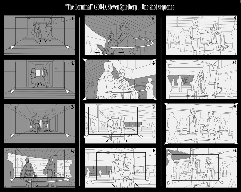 One shot sequence sample for film storyboard by Andrés Avaray - Storyboard portfolio