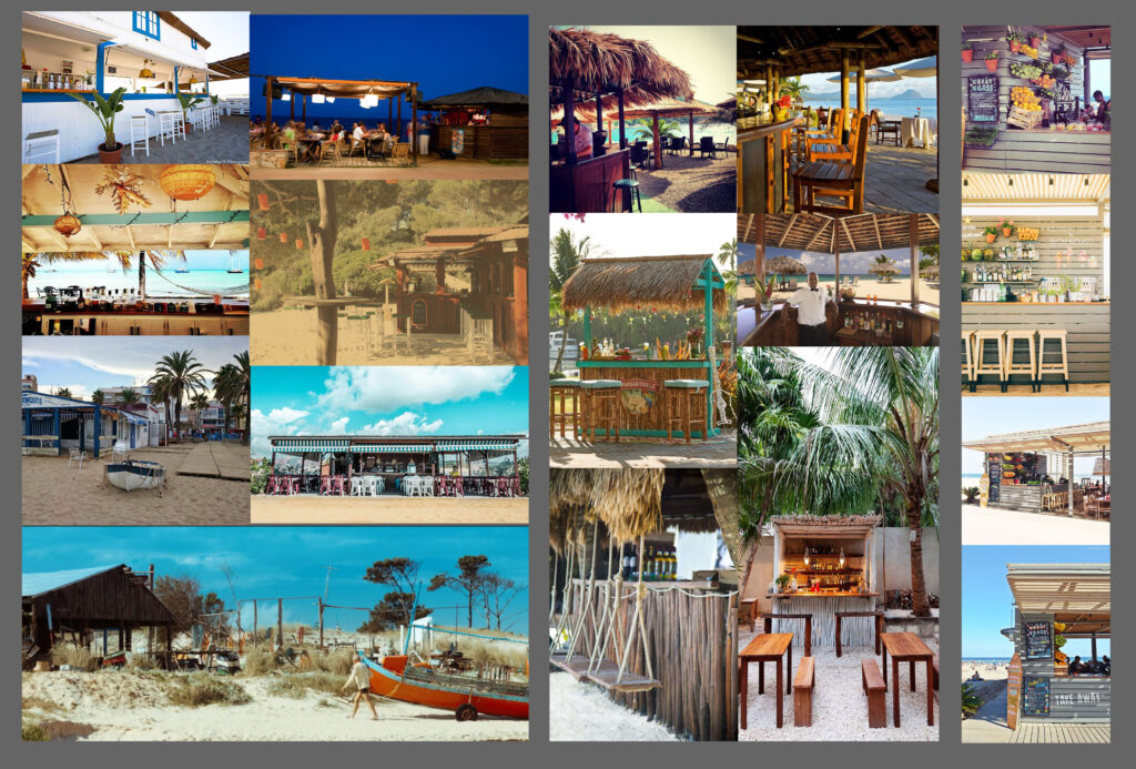 Trina Zero TV commercial mediterranean beach snack bar chiringuito moodboard by Andrés Avaray