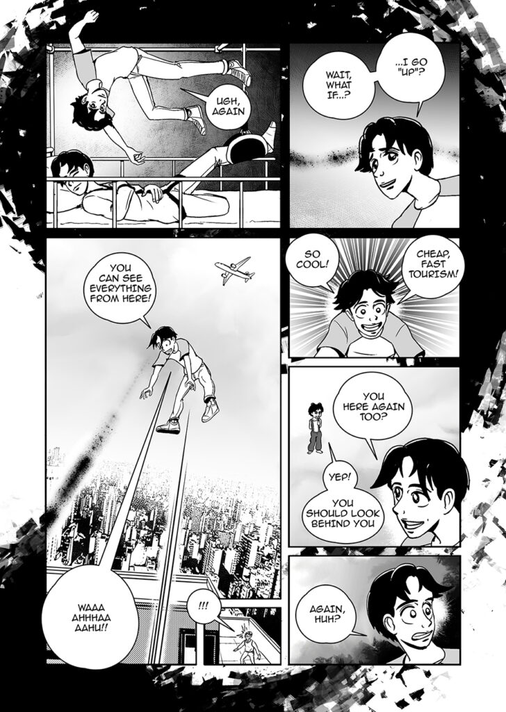 Paranormal and Slice of life comedy comic book 'Had a Weird Day' page by Andrés Avaray - Astral travel