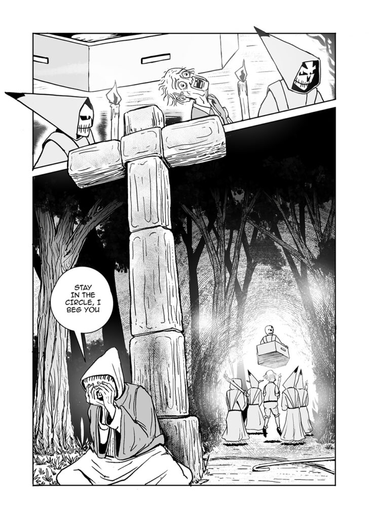 Paranormal and Slice of life comedy comic book 'Had a Weird Day' page by Andrés Avaray - Enchanted european forest abduction